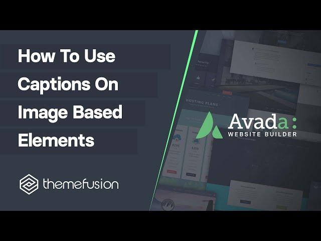 How To Use Captions On Image Based Elements