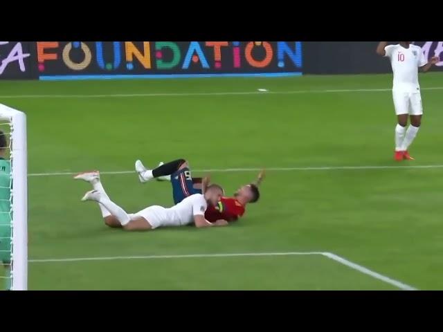 Eric Dier tackle on Sergio Ramos, England vs Spain International