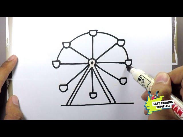 How to Draw Easy Ferris wheel