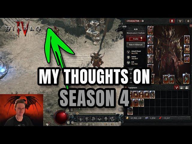 My Thoughts on Season 4! The Good & The Bad and The Gold - Diablo 4