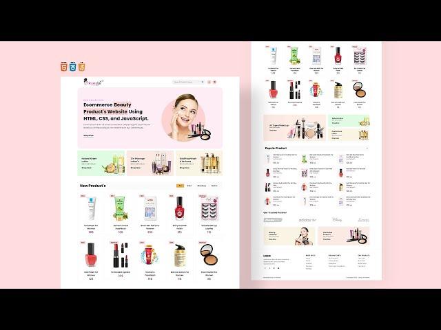 Create Beauty Product Website Using HTML CSS and JavaScript