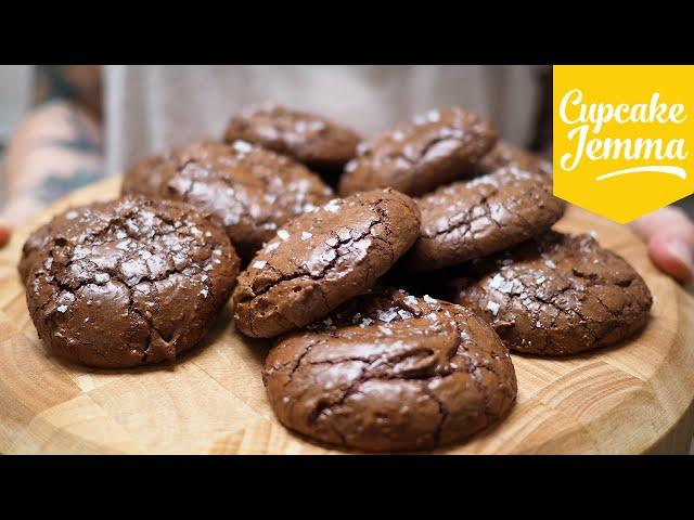 Salted Chocolate Brownie Cookies | Cupcake Jemma