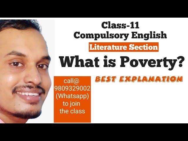 What is Poverty by Godwin Parker || class 11 || English || Shyam Sir ||