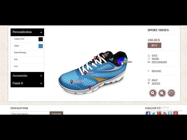 Online Sports Shoe Design Tool