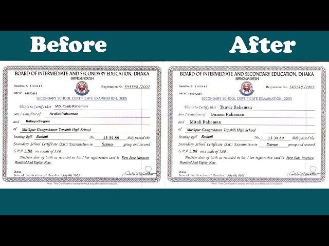 How to  Edit Any Certificate Text in Photoshop. Clean the certificate Any Text in Photoshop tutorial