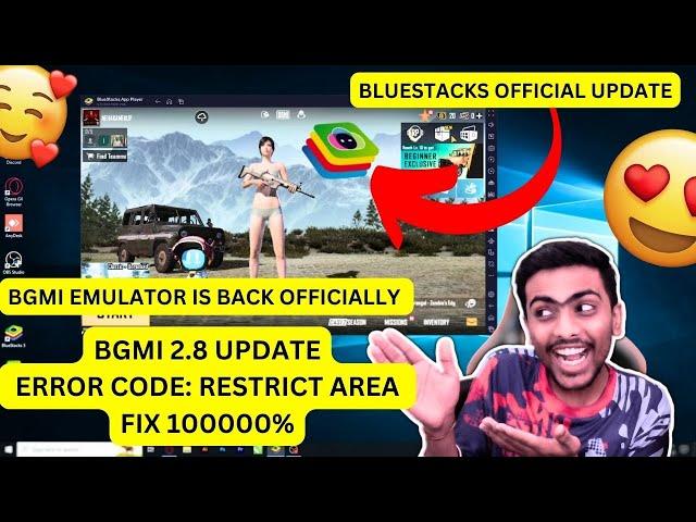  1000% Bgmi Update 3.1 Fix on Emulator  Error Code: Restrict Area Officially Blustacks Update 