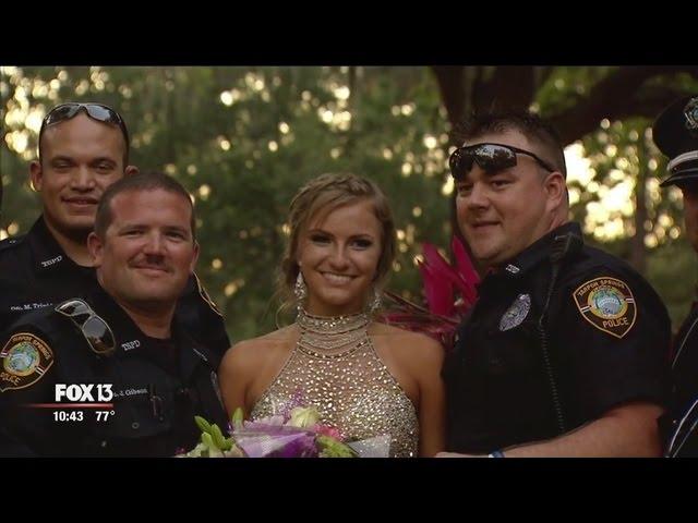 Officers escort fallen colleague's daughter to prom