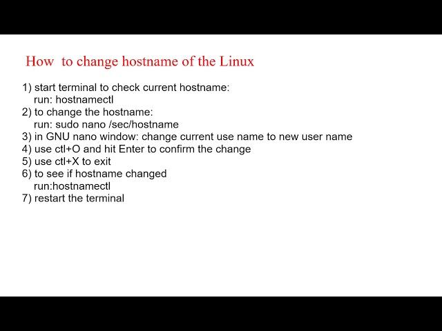 How to change  hostname of the linux?