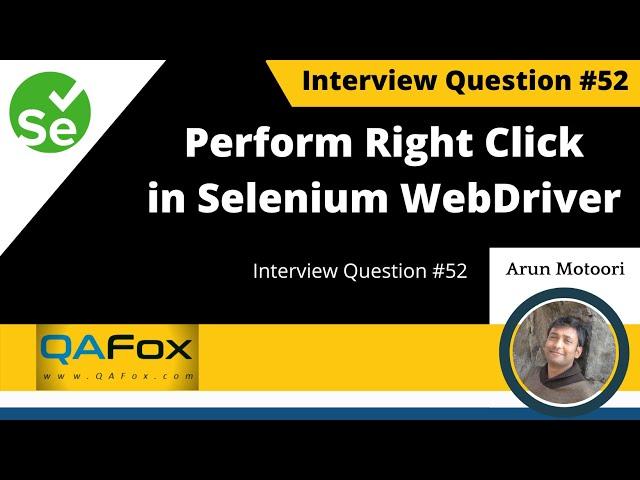 How to perform right click (Context Click) action in Selenium WebDriver? (Interview Question #52)