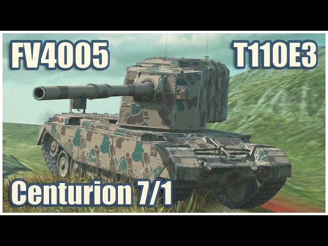 Centurion Mk. 7/1, FV4005 & T110E3 • WoT Blitz Gameplay