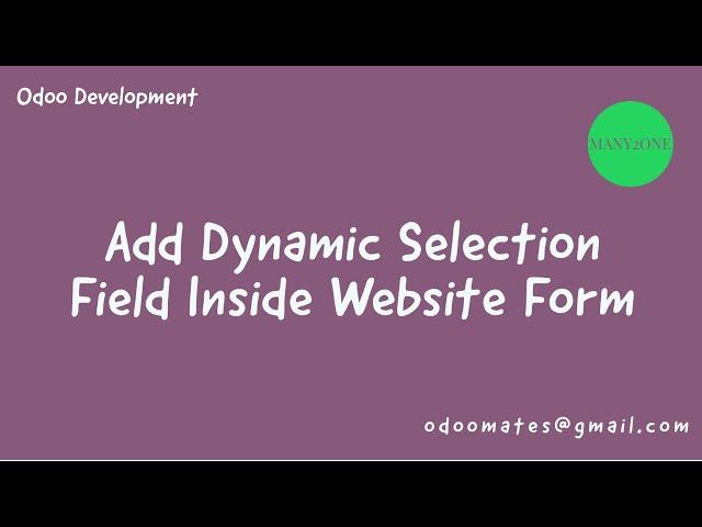 How To Add Dynamic Selection Field In Odoo Website Form