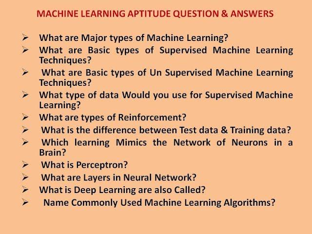 BASIC MACHINE LEARNING APTITUDE QUESTION & ANSWERS - MACHINE LEARNING QUIZ