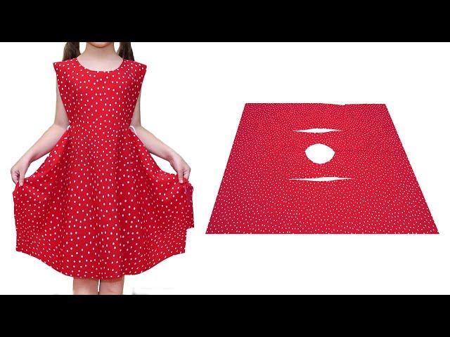 Fastest way to cut and sew a summer dress in 5 minutes for beginners!