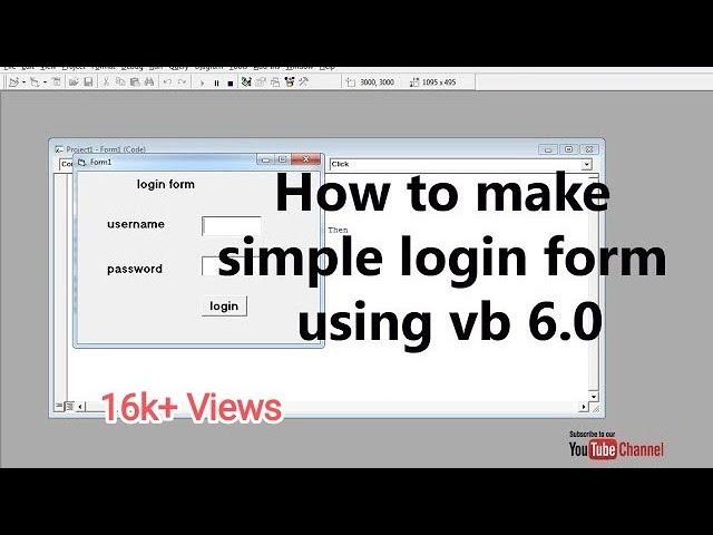 How to make simple login form using vb 6 0