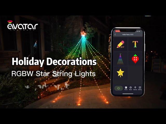 AvatarControls Christmas Decorations Star String Lights 344 RGBW LED DIY Effects