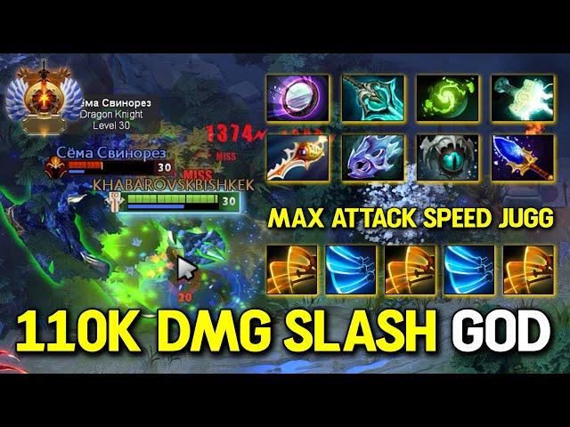 EPIC 110K DAMAGE SLASH GOD CARRY Juggernaut With Sonic Attack Speed Build Even DK Can't Survive DotA