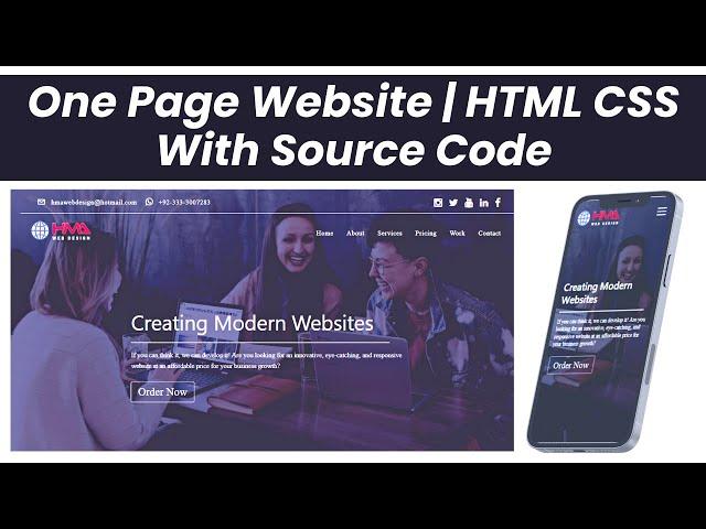 Free One Page Responsive Website with Slider Using HTML CSS and Bootstrap