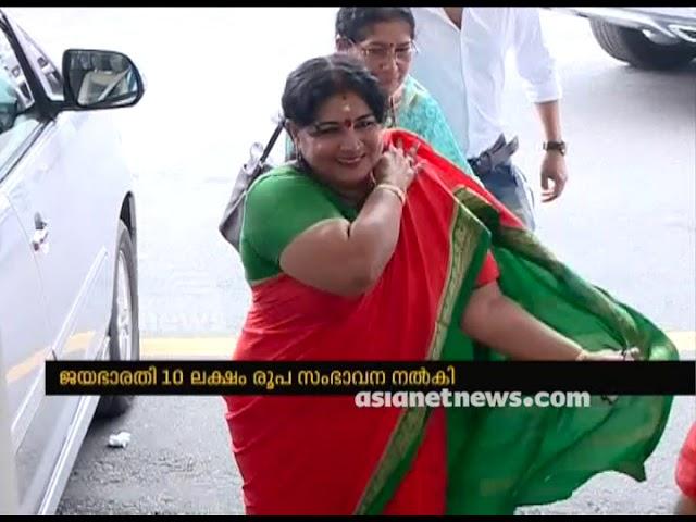 Jayabharathi donates 10 lakh rupees to CM's distress relief fund