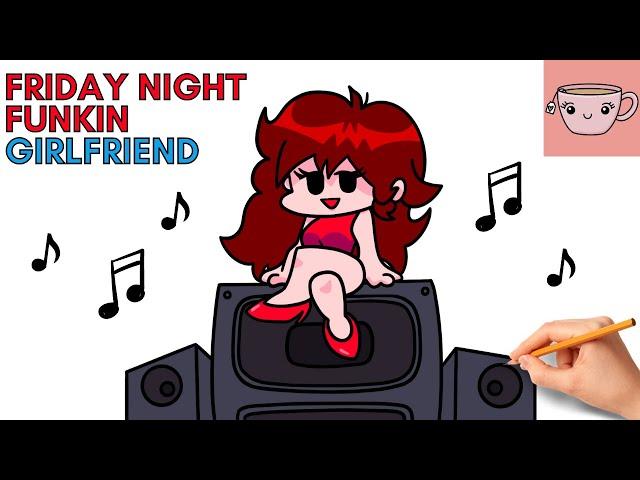 How To Draw Friday Night Funkin Girlfriend  |  FNF GF | Easy Step By Step Drawing Tutorial