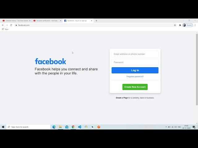 Facebook Login Page 2020 for beginners using HTML and CSS