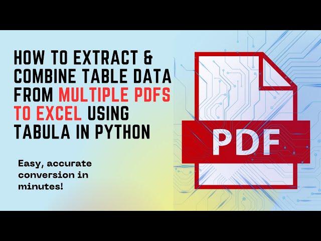 Combine and Extract multiple PDF tables to clean Excel Data using Tabula library of python