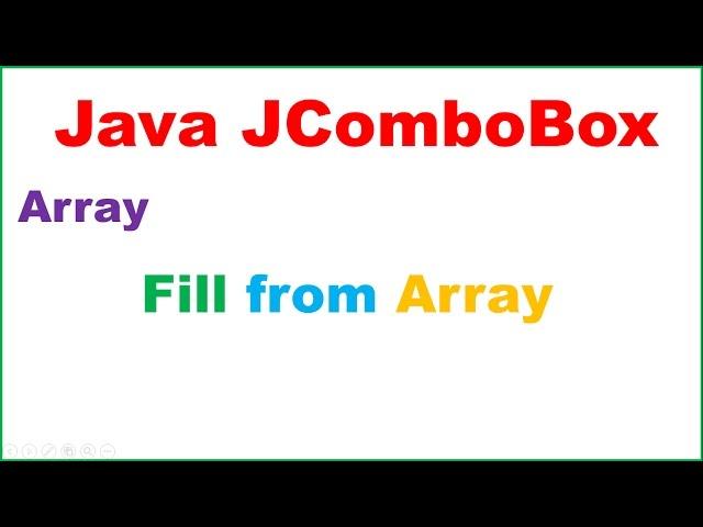 Java JComboBox Ep.01 : Fill From Array