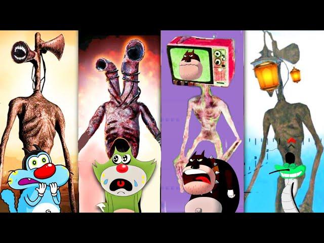  SIREN HEAD vs PIPE HEAD vs TV HEAD vs LIGHT HEAD Gameplay With Oggy Jack Bob Lambu Voice