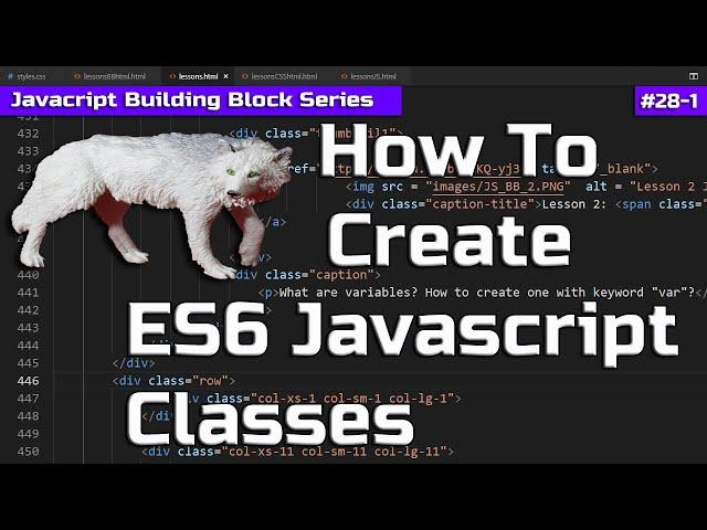 What is a Class in Javascript - ES6 Class Tutorial -  Javascript Building Blocks