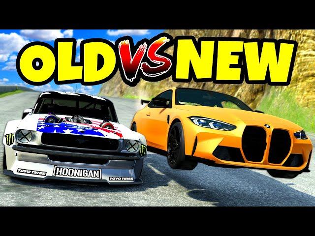 OLD vs NEW Cars Race & Crash Down a Mountain in BeamNG Drive Mods!