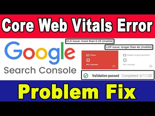 How To Fix Core Web Vitals Error In Google Search Console || CLS & LCP Issue Fixed