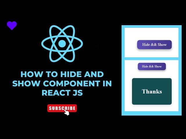 How to Hide and Show  Component in React with button click || React js css