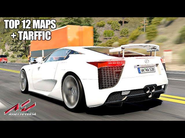 TOP 12 FREE-ROAM MAPS WITH TRAFFIC | Assetto Corsa (2023 Update)