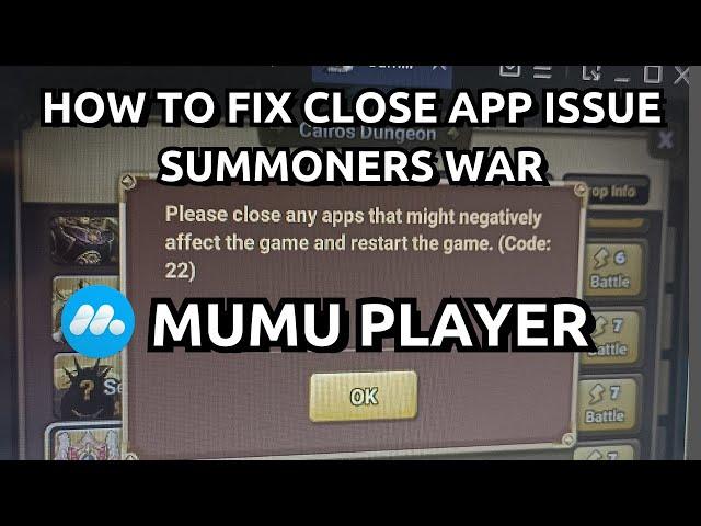 HOW TO FIX CLOSE APP ISSUE SUMMONERS WAR IN MUMU PLAYER | Summoners War