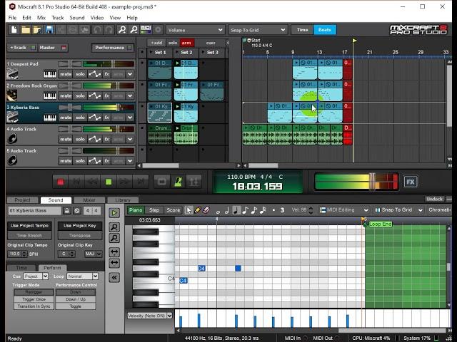 How To Record From Mixcraft's Performance Panel To Tracks