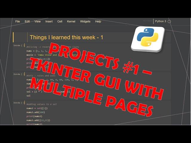 Tkinter GUI for multiple pages - Projects #1 - part 2