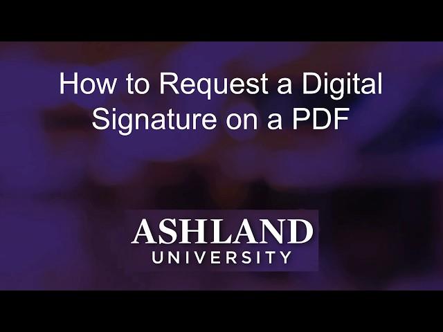 How to request a Digital Signature on a PDF Form