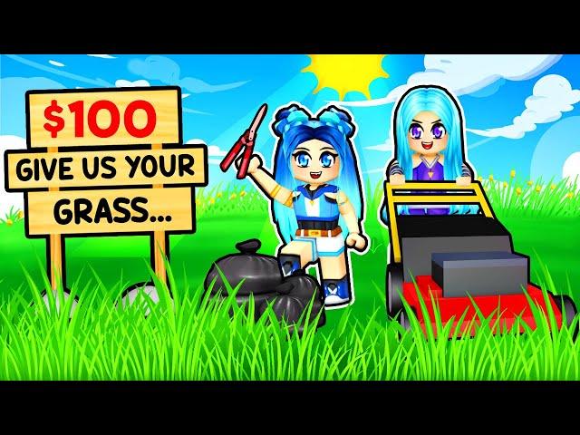 Moving Grass to become RICH! Roblox Lawn Mowing Simulator!