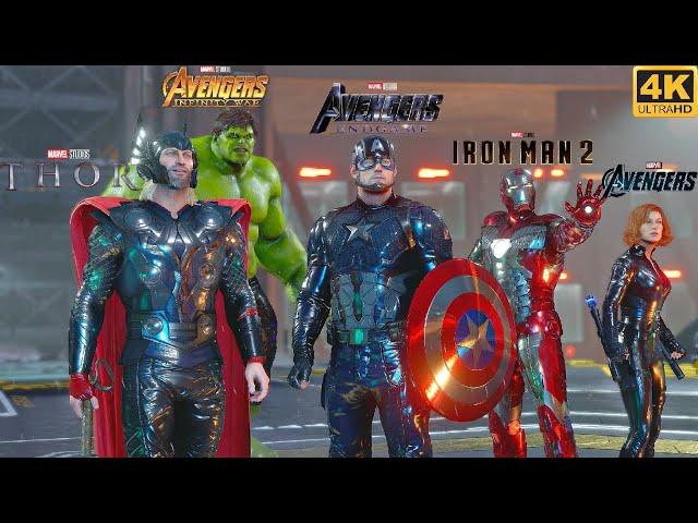 The Avengers vs MODOK with MCU Suits #4 - Marvel's Avengers Game (4K 60FPS)