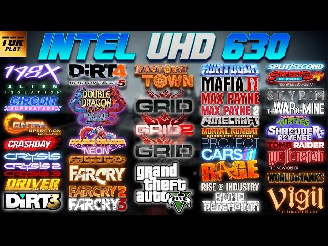 43 GAMES tested on Intel UHD 630 iGPU