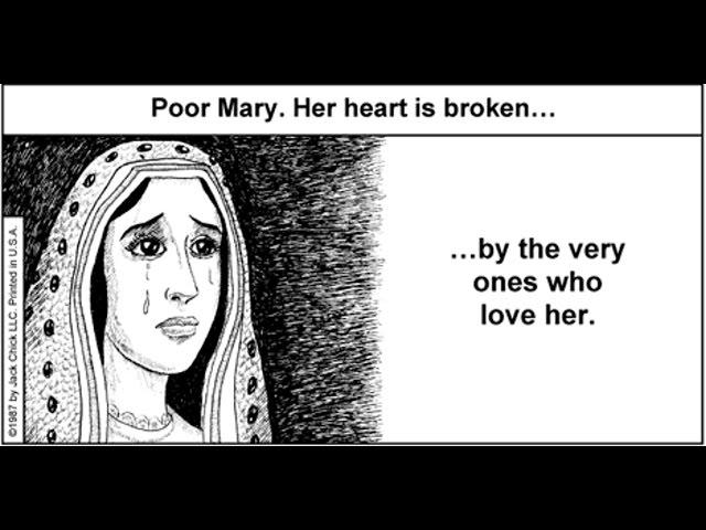 Mary is crying before Jesus because Catholics Keep Worshiping her - Catholicism leads to Hell