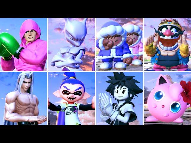 Super Smash Bros. Ultimate - All Characters Losing & Clapping Animations (DLC Included)