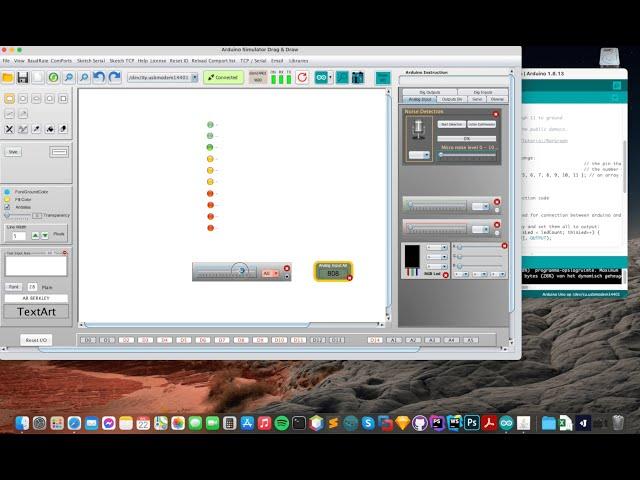 Arduino Simulator: Bargraph with potentiometer and LEDs