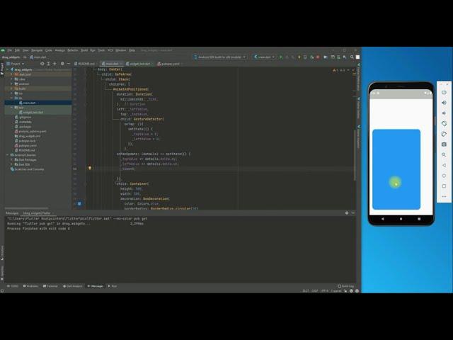 Drag widgets using gesture detector | Flutter | GestureDetector | getintocode.blogspot.com