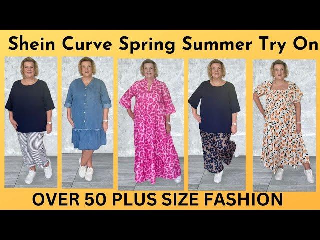 Shein Curve Spring : Summer Haul & Try On   Over 50 Plus Size Fashion