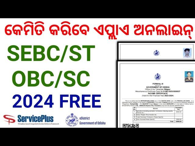 How to Apply Caste Certificate in 2024 Odisha SEBC/OBC/SC/ST/EWS Certificate Apply Akhadu Sambalpuri