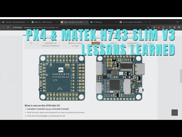 PX4 with Matek H743 Slim Bootloader, Firmware, and UAVCAN with ARK FLow