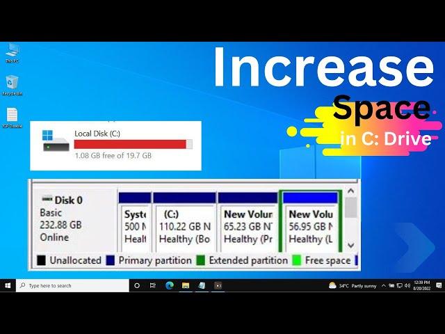 How to Increase C Drive Space in Windows 10 | Extend C Drive Space | 2023