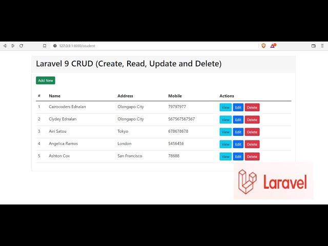 Laravel 9 CRUD (Create, Read, Update and Delete)