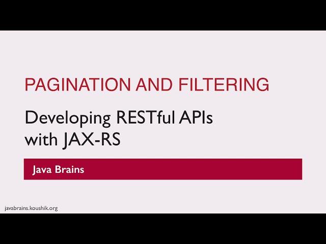 REST Web Services 22 - Pagination and Filtering