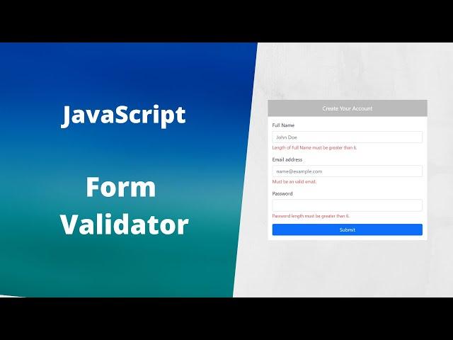 JavaScript Form Validation | Full Tutorial